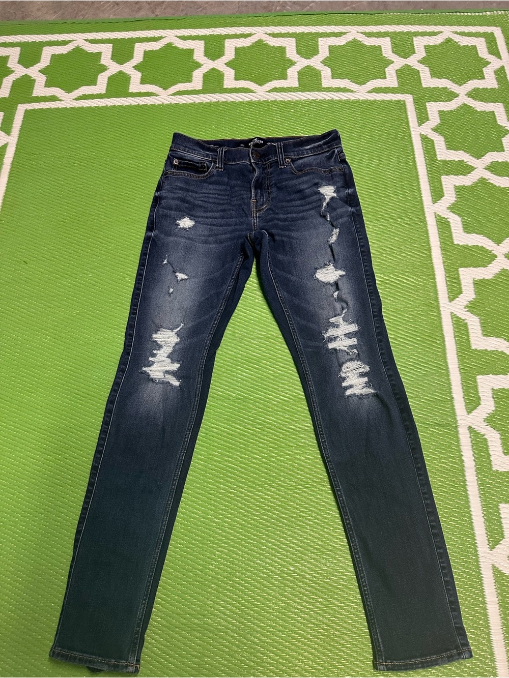 Hollister Dark Blue Ripped Skinny Jeans